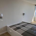 Bedroom with sea view and mattress frame
