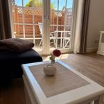 Blick vom Sofa zur Südterrasse