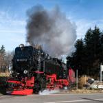 Nah dem Bahnhof der Dampfeisenbahn zum Brocken.
