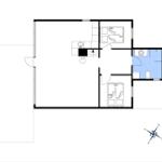 Die Wohnung hat zwei Schlafzimmer, ein Bad und eine Küche mit Essbereich.