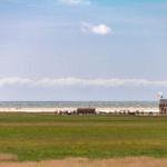Aussicht bis zu den Pfahlbauten und das Meer...