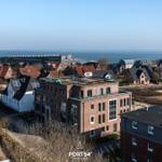 Hochwertige Ferienwohnung mit Meerblick und Blick auf den Hafen.