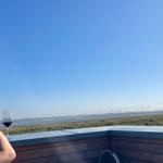 Südwest Balkon mit Blick über den Deich auf die Eider