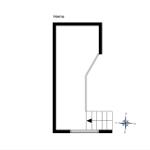 Hems, floor plan with stairs and compass