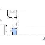 Stueplan zeigt Wohnraum, Küche, Bad und Schlafzimmer mit spiralförmiger Treppe.