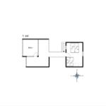 1. Stock mit Balkon, Schlafzimmer und Treppe zur Unterkunft.