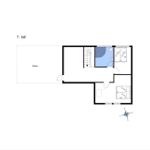 Erdgeschossplan mit Balkon, Schlafzimmer und Bad