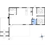 Wohnung mit Küche, zwei Schlafzimmern und Bad. Privater Eingangsbereich.