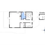 Apartment with kitchen, bathroom, and sleeping areas. Annex with separate bedroom.