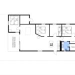 Dieses Apartment hat drei Schlafzimmer, eine Küche, eine Sauna und eine überdachte Terrasse.