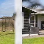 Haus mit Terrasse und Schaukel im Freien