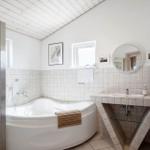 Bath with shower, bathtub, and sink