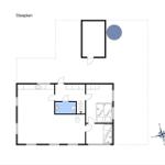 Floor plan shows living area, bedrooms, and bathroom with measurements.