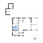 Apartment with two bedrooms, kitchen, bathroom, and covered terrace.