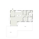 Apartment with two bedrooms, kitchen, and terrace.
