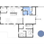 Stueplan zeigt Wohn- und Schlafzimmer, Küche und Bad mit Maßen und Orientierung.