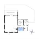Überdachte Terrasse, zwei Schlafzimmer, Küche und Bad mit Dusche.