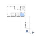 Dieses Grundrissbild zeigt eine Wohnung mit mehreren Räumen und einer markierten Fläche.