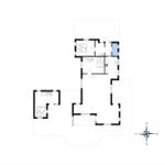 Funktionaler Grundriss mit Küche, Schlafzimmer und Bad.