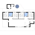 Fünf Schlafzimmer, zwei Bäder, Küche und Terrasse mit Pool.