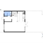 Floor plan shows kitchen, bathroom, and staircase.