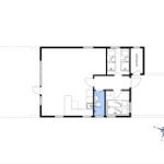 Apartment with three bedrooms and bathroom. Room layout with northeast orientation.