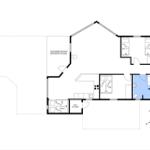 Die Wohnung hat drei Schlafzimmer, eine Küche, ein Bad und eine überdachte Terrasse.