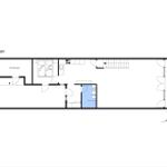 Stueplan zeigt Schlafzimmer, Küche, Bad und Treppenhaus.