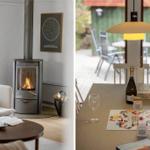 Wohnzimmer mit Kamin und Essbereich mit Tisch, Stühlen und Spielzeug.