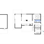 Funktionaler Grundriss mit Küche, Schlafzimmer und Bad.
