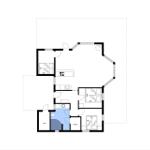 Wohnung mit Küche, zwei Schlafzimmern, Sauna und Skur