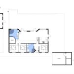 Floor plan showing sauna, bedrooms, and carport. Room layout and orientation indicated.
