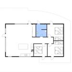Stueplan zeigt Wohnbereich, Küche, drei Schlafzimmer und ein Badezimmer.
