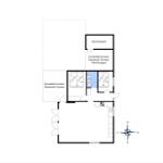 Wohnung mit zwei Schlafzimmern, Küche und überdachter Terrasse.