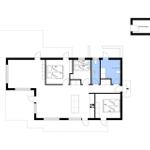 Dieses Haus hat drei Schlafzimmer, eine Küche und ein Bad.