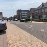 Street view with residential buildings