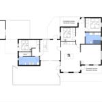 Wohnung mit Sauna, zwei Schlafzimmern und überdachten Terrassen.