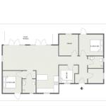 Apartment with two bedrooms, kitchen, and terrace. Private area available.