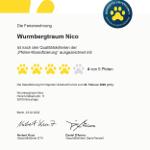 Ferienwohnung Wurmbergtraum Nico mit 4 von 5 Pfoten-Klassifizierung bis 22. Februar 2026.