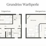 Floor plan shows ground and upper floors with bedrooms, living, and kitchen areas.