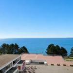 Terrace with view of the sea and trees