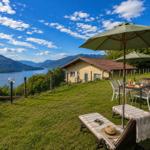 Garten Ferienhaus Tenuta Comer See mit Seeblick