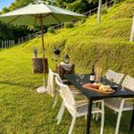 Garten Ferienhaus Tenuta Comer See mit Grill