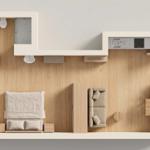 A small apartment with bedroom, living area, kitchen, and bathroom.