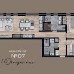 Appartement Nr 07 im 1. Obergeschoss mit Wohn- und Schlafbereich sowie Küche und Bad