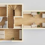 Dieses Apartment hat zwei Schlafzimmer, einen Arbeitsbereich und eine Badewanne.