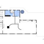 Stueplan zeigt Schlafzimmer, Küche und Bad an