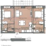 5th floor with living, cooking, two bedrooms, and bathroom. Balcony available.