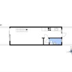 Floor plan shows kitchen, bathroom, and staircase.