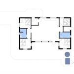 Dieses Grundrissbild zeigt eine Wohnung mit vier Schlafzimmern und einem Bad.
